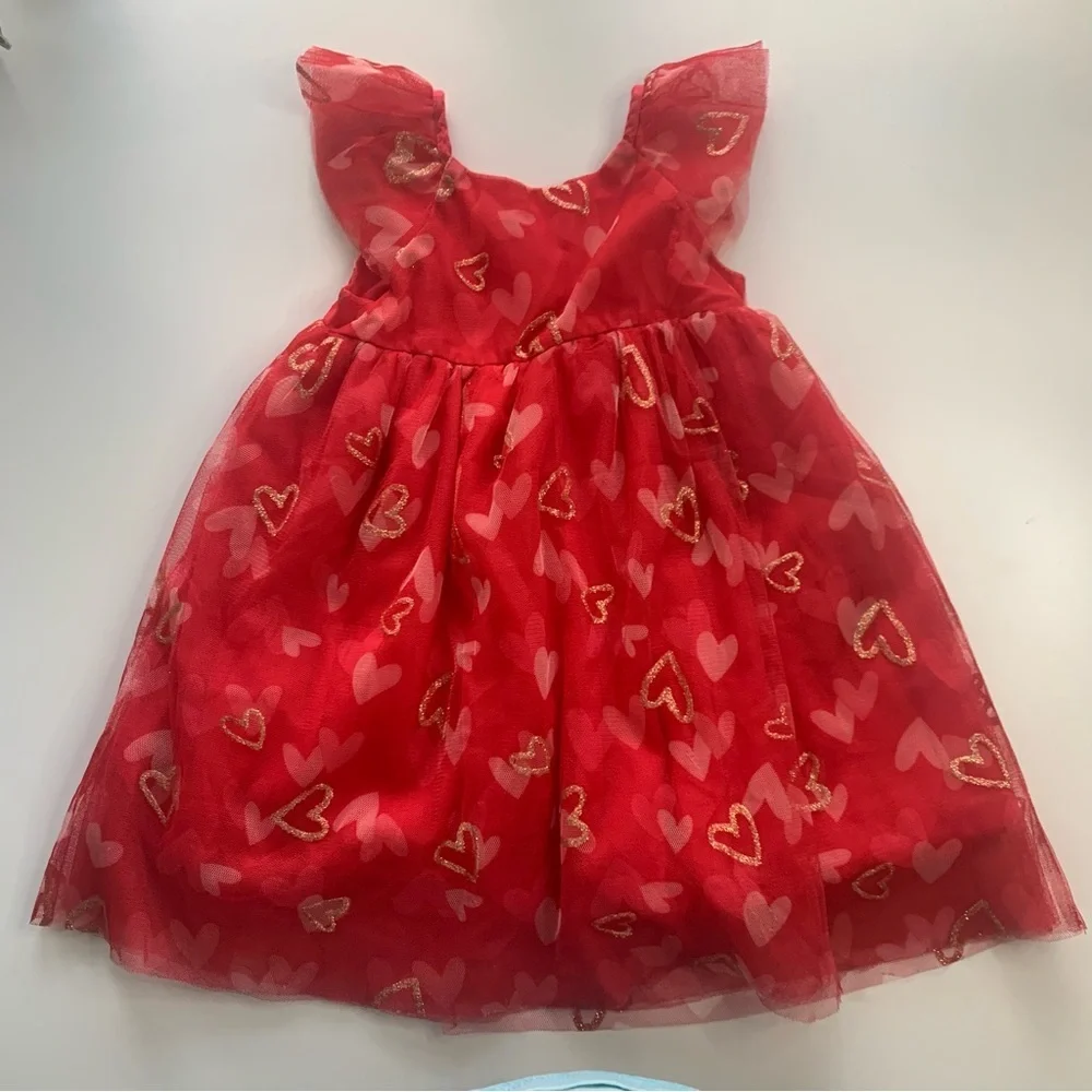 Isaac Mizrahi Red Heart Print Kids Dress